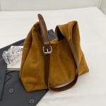 Brown Suede Hobo Tote Bag for Women