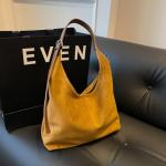 Brown Suede Hobo Tote Bag for Women