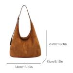 Brown Suede Hobo Tote Bag for Women