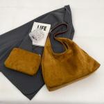 Brown Suede Hobo Tote Bag for Women