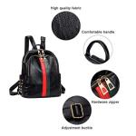 Alovhad Cute Mini Black Leather Backpack for Women