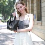 Trendy Black Designer Leather Bucket Bag for Women