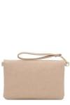 Chic Nude Envelope Clutch Crossbody Bag with Chain