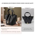 Trendy Black Designer Leather Bucket Bag for Women
