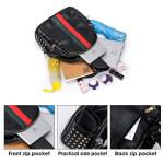 Alovhad Cute Mini Black Leather Backpack for Women