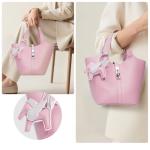 Kadynow Pink Vegan Leather Tote Bag for Women