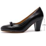 Mona Leather Mid Chunky Pumps for Women