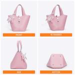 Kadynow Pink Vegan Leather Tote Bag for Women