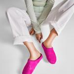 Fuzzy Luxury Fur Slides for Women - Rose Red