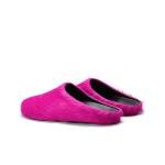 Fuzzy Luxury Fur Slides for Women - Rose Red