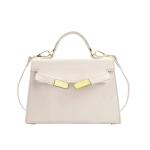 Trendy White PU Leather Crossbody Bag for Women