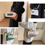 Trendy White PU Leather Crossbody Bag for Women