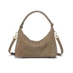 Woven Suede Shoulder Bag - Chic Hobo Tote