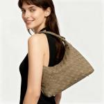 Woven Suede Shoulder Bag - Chic Hobo Tote