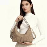 Woven Suede Shoulder Bag - Chic Hobo Tote