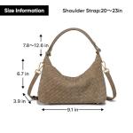 Woven Suede Shoulder Bag - Chic Hobo Tote