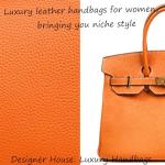 Orange Pebbled Leather Handbag and Crossbody Bag