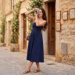 Rihero Women's Cognac Open Toe Sandals with Chain