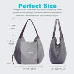 DOURR Women's Gray Cotton Canvas Shoulder Bag