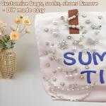 54PCS Junk Socks Charms Kit, Shoe Charms for Sneakers Girls,Silver Brooches and Pins for Women, Pearl and Rhinestone Sock Charm with Safety Pins, DIY Accessories for Decorating and Personalizing Socks