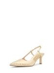 Michael Kors Women's Alora Mid Sling Pump, Pale Gold, 10