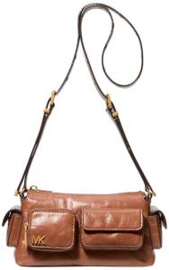 Michael Kors Women's Dakota Small Convertible Pocket Crossbody Bag, Antique Gold-Tone Hardware/Luggage