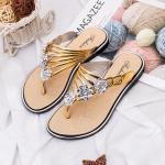 Womens 2025 Flat Sandals for Womens Summer Slippers Non Slip comfortable Beach Sandals (11,gold)
