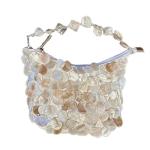 Mini Shell Beaded Clutch Purse for Women Luxury Handmade Top Handle Bag Beach Evening Handbag for Summer Vacation