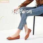 HEAWISH Womens Ballet Flats Shoes Black Poinet Toe Women's Flats Comfortable Suede Dressy Casual Shoes(Tan,US8)