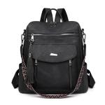 ROOSALANCE Backpack Purse for Women Pu Leather Backpack Fashion Ladies Shoulder Bag Handbags for Travel Daily Use, Black