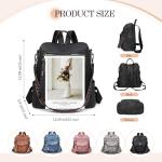 ROOSALANCE Backpack Purse for Women Pu Leather Backpack Fashion Ladies Shoulder Bag Handbags for Travel Daily Use, Black