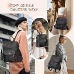 ROOSALANCE Backpack Purse for Women Pu Leather Backpack Fashion Ladies Shoulder Bag Handbags for Travel Daily Use, Black