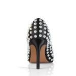 iadore Women Sexy Stiletto High Heel Pumps Chic Pearl Studded Slip-on Shoes Satin Pointed Toe Fashion Dress Pumps Black 7.5 US