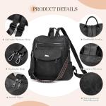 ROOSALANCE Backpack Purse for Women Pu Leather Backpack Fashion Ladies Shoulder Bag Handbags for Travel Daily Use, Black