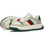 Fashion Sneakers for Men Women, Cowhide Premium Leather Luxury Designer Shoes, Breathable and Comfort Tennis Walking Shoes for Casual Dress Green