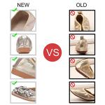 KUNWFNIX Women Ballet Flats Rhinestone Wedding Ballerina Shoes Foldable Sparkly Comfort Slip on Flat Shoes