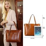 Kattee Genuine Leather Women Tote Bag Soft Handbags Vintage Shoulder Purses Fashion Top Handle Bag Large Capacity (Brown)