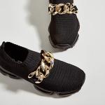 LUCKY STEP Women Air Cushion Fashion Sneakers Breathable Casual Comfortable Lightweight Walking Shoes (Black Chain,7B(M) US)