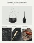 BOSTANTEN Purses for Women Crescent Crossbody Bag Vegan Leather Shoulder Hobo Handbag Adjustable Strap, Large Black