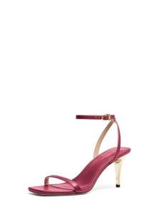 Michael Kors Women's Liana Mid Heel Sandal, Mulberry, 6