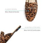 MUSSHOE Mules for Women Flats Comfortable Slip on Women Mules Backless Loafers,Leopard Suede 7