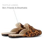 MUSSHOE Mules for Women Flats Comfortable Slip on Women Mules Backless Loafers,Leopard Suede 7