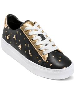 KARL LAGERFELD Paris Women's Sneaker, Black/Gold, 8