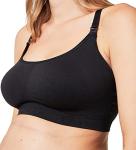 Cake Maternity Cotton Candy Wirefree Nursing Bra for Breastfeeding, Seamless Maternity Sleep Bra, Black, X-Large