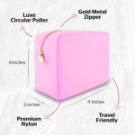 Light Pink Nylon Makeup Bag – Travel Organizer