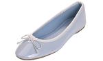 FEVERSOLE Women's Macaroon Colorful Memory Foam Cushion Insock Patent Ballet Flat Light Blue Size 7.5 M US