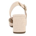 Jones New York Women's Slingback Block Heel Pumps – Pointed Toe Dress Shoes with Gold Buckle – Comfortable Mid Heel for Office, Party, or Evening Wear-Bone Linen Size 6