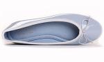 FEVERSOLE Women's Macaroon Colorful Memory Foam Cushion Insock Patent Ballet Flat Light Blue Size 7.5 M US