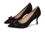 Cole Haan Women's Felicia Bow Pumps, Black Suede, 7-B US