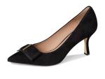 Cole Haan Women's Felicia Bow Pumps, Black Suede, 7-B US